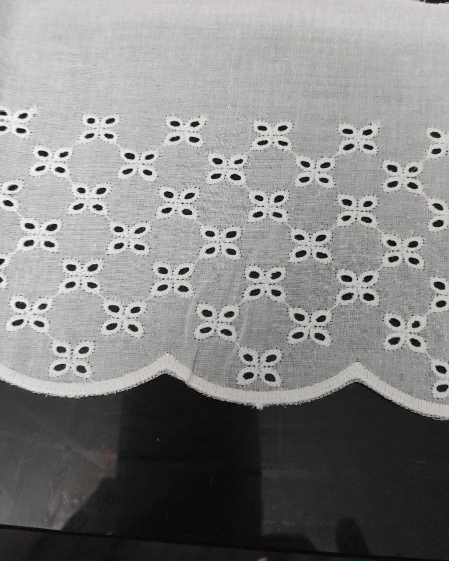 White Cotton Cutwork Lace